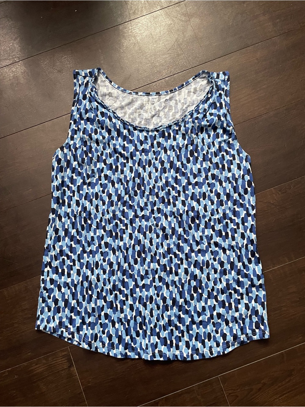 Blue Patterned Sleeveless Women’s Top